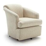 Cass Swivel Barrel Chair In Caribbe