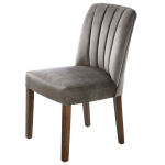 Capp Dining Chair Dove Gray Velvet on Hardwood Frame