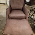 Leather Chair and Ottoman