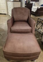 Leather Chair and Ottoman