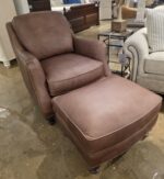 Leather Chair and Ottoman - Image 2