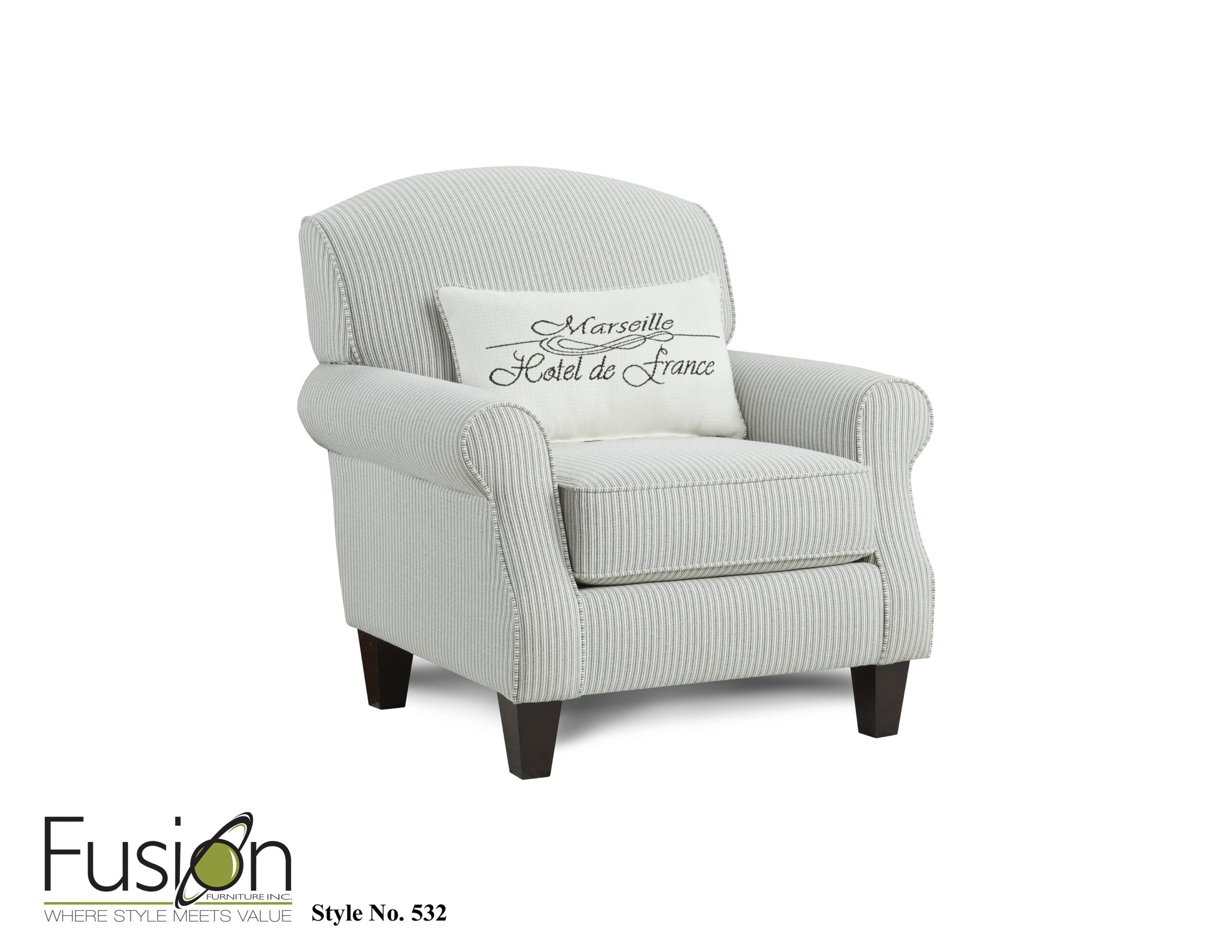 25aa43041743c638de2446527c681be7 Ticking Stripe Ebony Accent Chair - Image 1